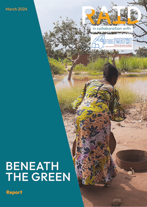 RAID report - Beneath the Green: A critical look at the cost of industrial cobalt mining in the DRC
