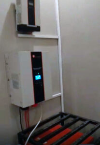 Electric unit in small business powered by solar energy